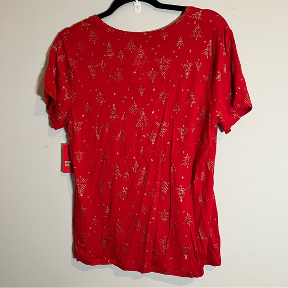 Women's Celebrate Together Short Sleeve V-Neck Christmas Tee - Picture 3 of 4